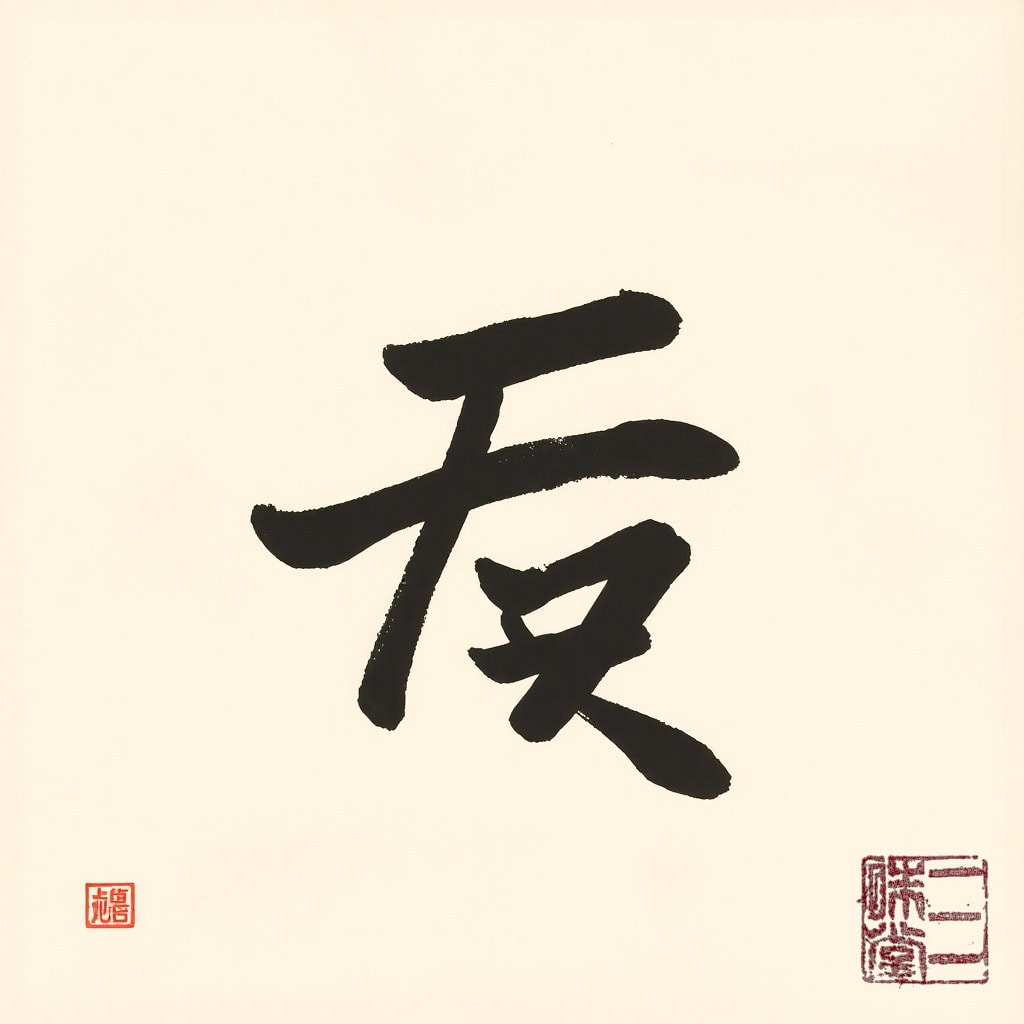 Sumi-e Kanji 木 (Baum)