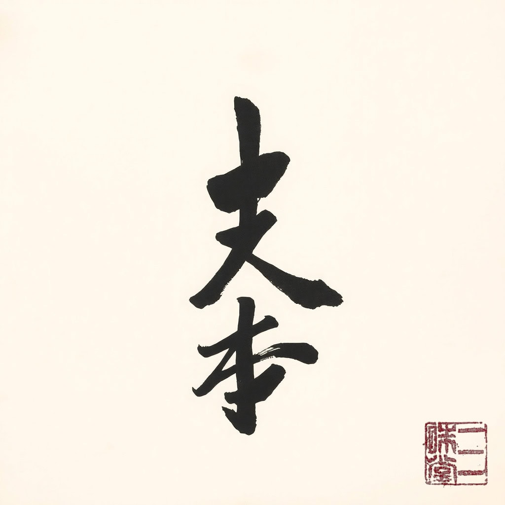 Sumi-e Kanji 山 (Berg)