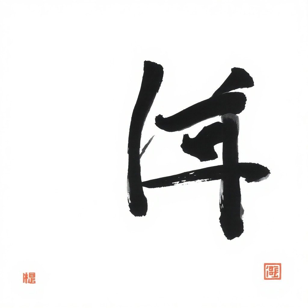 Sumi-e Kanji 友 (Freundschaft)