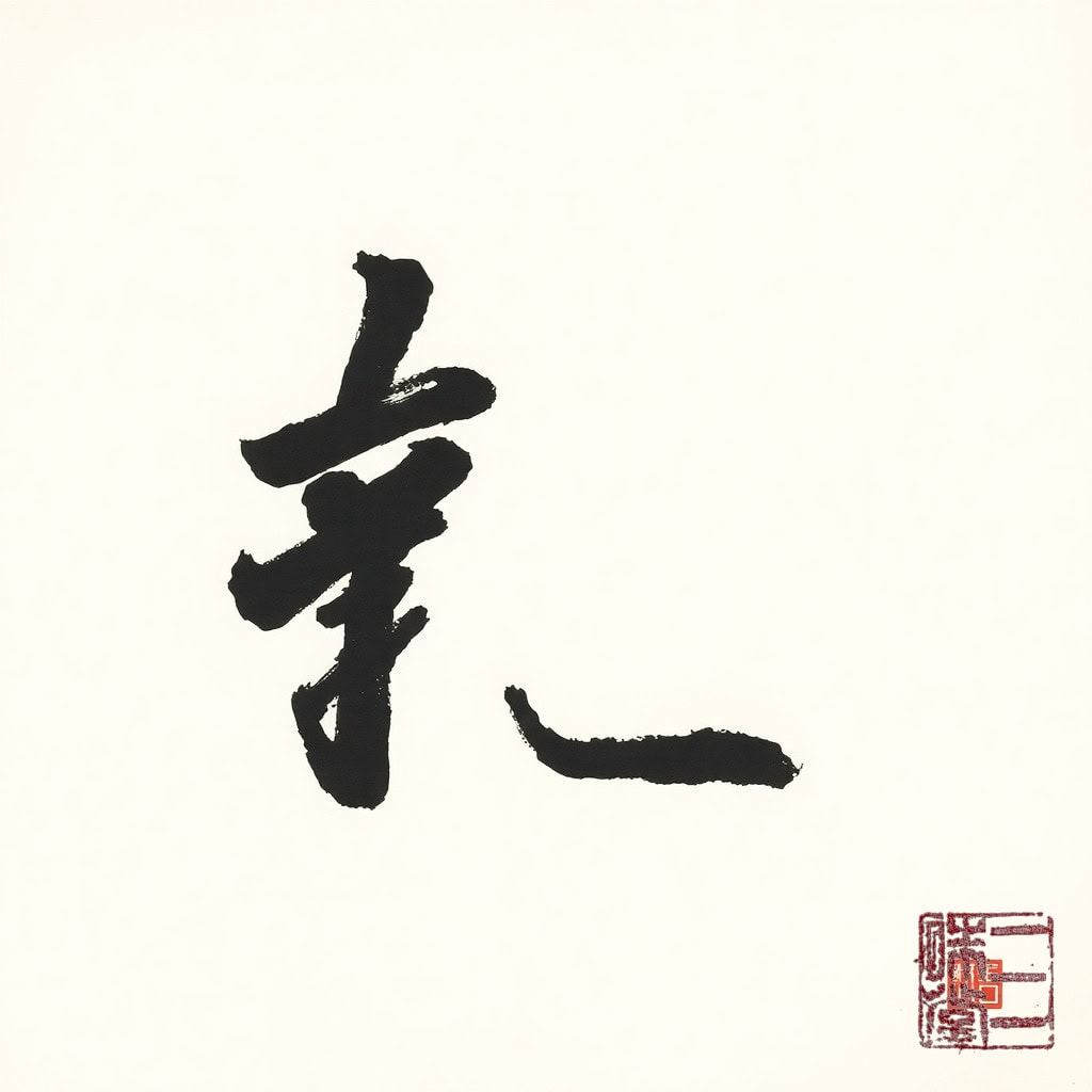 Sumi-e Kanji 衆 (Gemeinschaft)