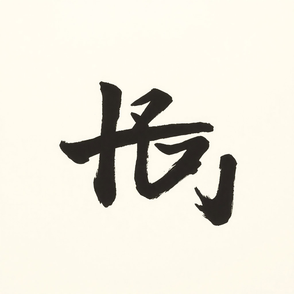 Sumi-e Kanji 静 (Stille)